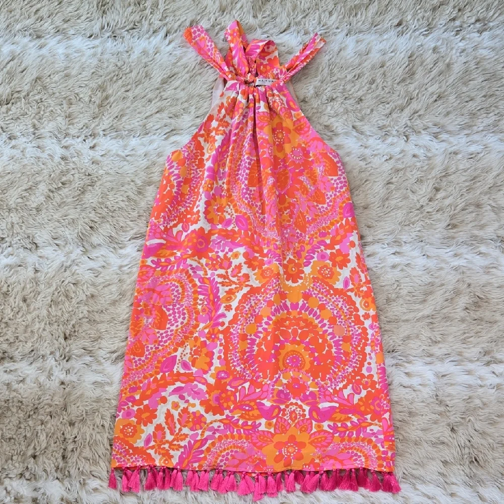 Trina Turk Pink and Orange Halter Dress - Picture 5 of 11